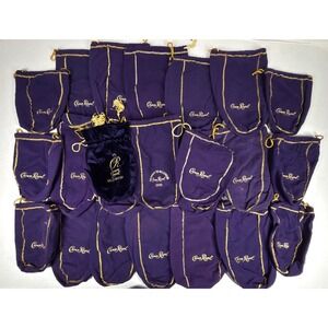 Crown Royal Purple Velvet Bags Lot 20+ Drawstring Pouches Collectible Party Gift